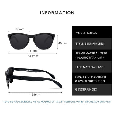 Unisex Polarized Driving TR90 Semi-Rimless Lifestyle Sun Glasses - SolaceConnect.com