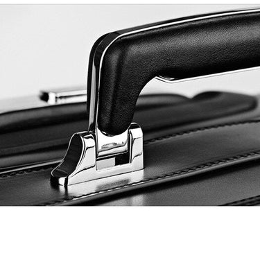Unisex Retro Genuine Leather Spinner Wheeled Suitcase Trolley Bag  -  GeraldBlack.com