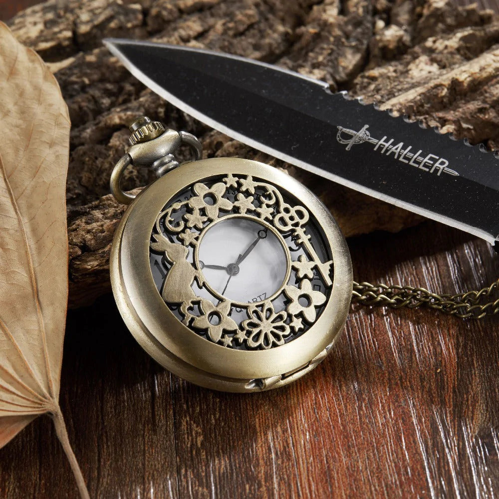 Unisex Retro Rabbit Pattern Alice In The Wonderful World Pocket Watch ...
