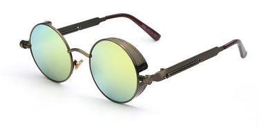 Unisex Retro Round Steampunk Vintage Sunglasses with Mirror Lens - SolaceConnect.com
