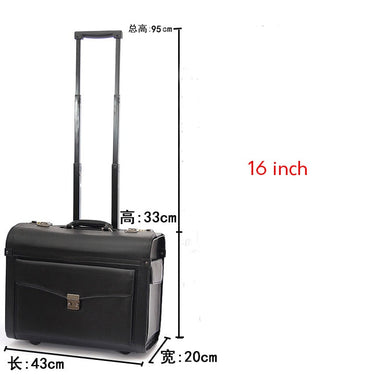 Unisex Retro Synthetic Pilot Rolling Luggage Airline Business Suitcase  -  GeraldBlack.com