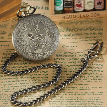 Unisex Retro Vintage Antique Roman Number Pocket Watch With Chain  -  GeraldBlack.com