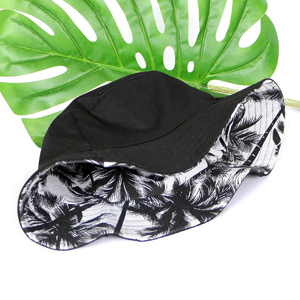 Unisex Reversible Bucket Hat Fashion Coconut Tree Print Hip Hop Hat Panama Cap Summer Fisherman Hats  -  GeraldBlack.com