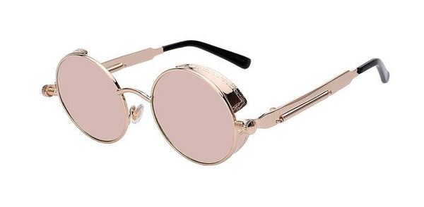 Unisex Round Metal Sunglasses in Steampunk Designer Retro Fashion - SolaceConnect.com