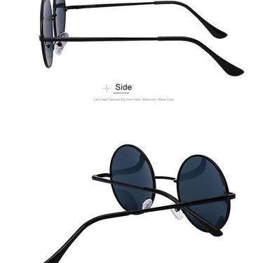 Unisex Round Steampunk Metal Designer Sunglasses with UV400 Protection  -  GeraldBlack.com