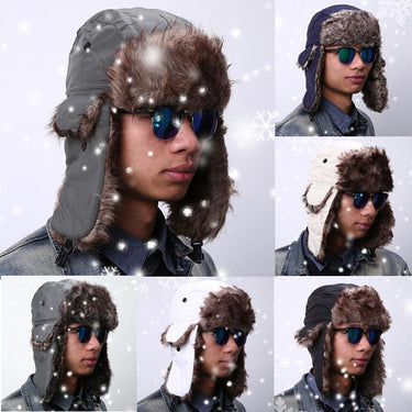 Unisex Russian Trooper Trapper Bomber Warm Winter Ski Hat with Ear Flaps  -  GeraldBlack.com