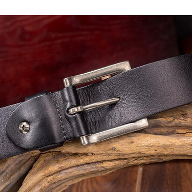 100% Genuine Leather Punk Belts Skull Rivet Studded Belts for Men for Women Jeans Belts with Pin - SolaceConnect.com
