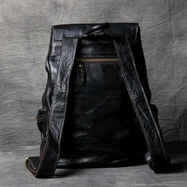 Unisex Soft Genuine Leather European Style Laptop Shoulder Bag Backpacks  -  GeraldBlack.com