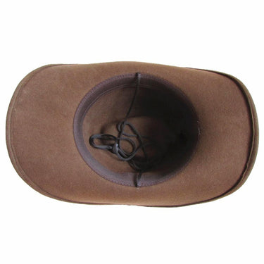 Unisex Solid Pattern Wool Felt Western Cowboy Novelty Hat in Brown - SolaceConnect.com