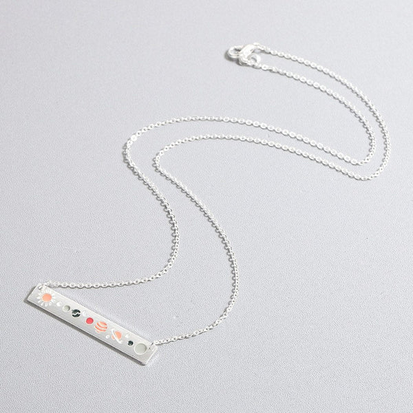 Unisex Stainless Steel Astronomy Lunar Moon Phase Pendant Choker Necklace - SolaceConnect.com