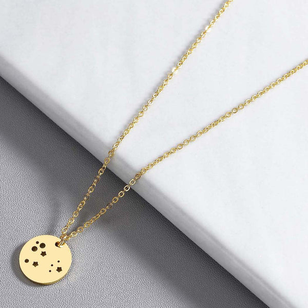Unisex Stainless Steel Astronomy Lunar Moon Phase Pendant Choker Necklace - SolaceConnect.com