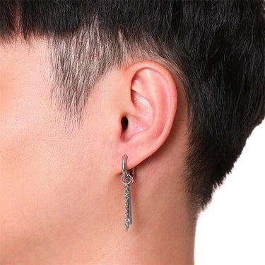 Unisex Stainless Steel Bar Punk Chain Long Piercing Earrings Jewelry  -  GeraldBlack.com