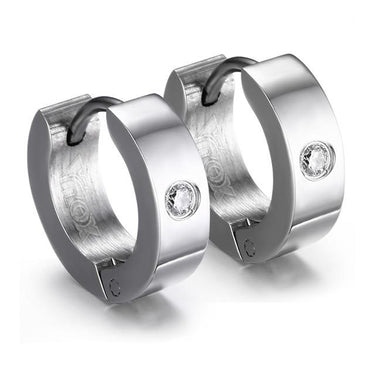 Unisex Stainless Steel Ear Hoop Earrings Cuff Brincos Huggie Jewelry - SolaceConnect.com