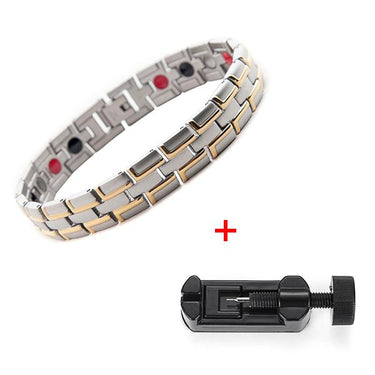 Unisex Stainless Steel Toggle Clasp Link Chain Magnetic Bracelet - SolaceConnect.com