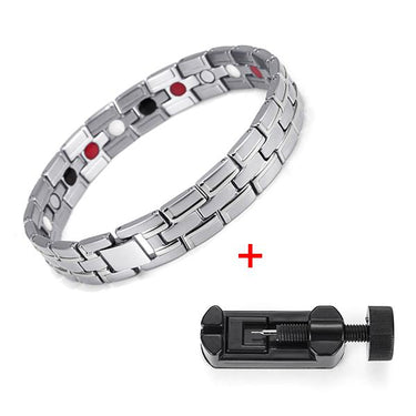 Unisex Stainless Steel Toggle Clasp Link Chain Magnetic Bracelet - SolaceConnect.com