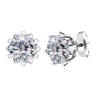 Unisex Sterling Silver Real Classic Round-cut Moissanite Stud Earrings  -  GeraldBlack.com