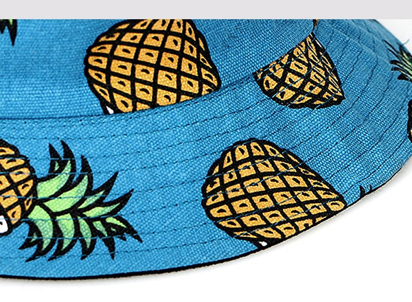 Unisex Summer Cartoon Pineapple Print Outdoor Fishing Bucket Hats  -  GeraldBlack.com
