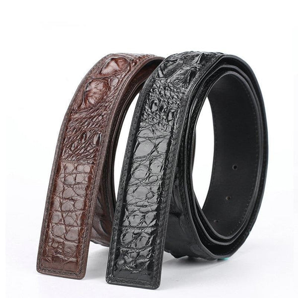 Unisex Summer Genuine Leather Western Clear Plate Buckle Smooth Belts  -  GeraldBlack.com