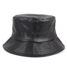 Unisex Summer Harajuku Hip Hop Adjustable Solid Color Leather Bucket Hat  -  GeraldBlack.com