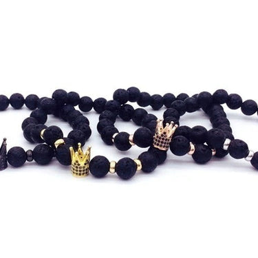 Unisex Trendy Imperial Crown Charm Natural Stone Beads Bracelet  -  GeraldBlack.com