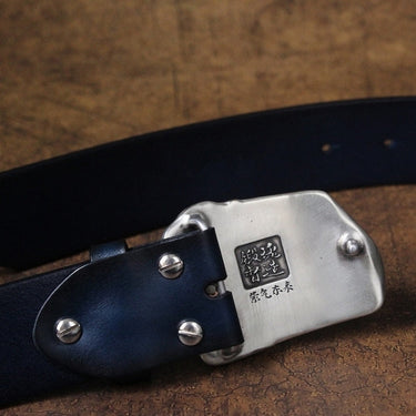 Unisex Unique White Copper Genuine Leather Smooth Buckle Belts  -  GeraldBlack.com