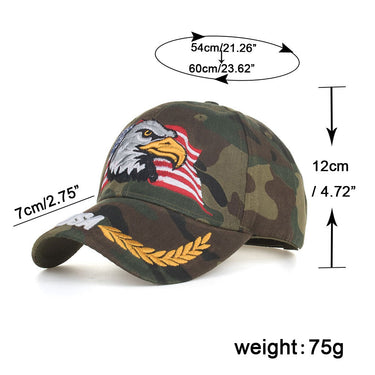 Unisex USA Flag Embroidery Camouflage Baseball Sports Outdoor Hat  -  GeraldBlack.com