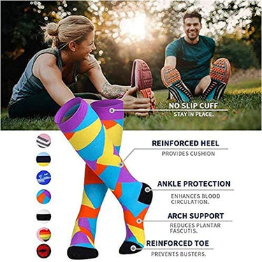 Unisex Varicose Vein Reduce Fatigue Middle Tube Therapy Women and Men Socks  -  GeraldBlack.com