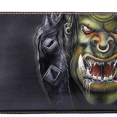 Unisex Vegetable Tanned Leather Hand-carved Warcraft Wolf Shoulder Bag  -  GeraldBlack.com