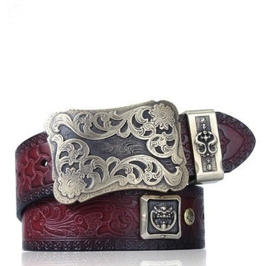 Unisex Vintage Casual Genuine Leather National Style Copper Buckle Belts  -  GeraldBlack.com