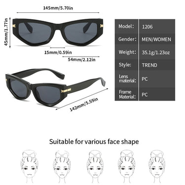 Unisex Vintage Cat Eye Fashion Irregular Gradient Eyewear Shades Luxury SunGlassses  -  GeraldBlack.com