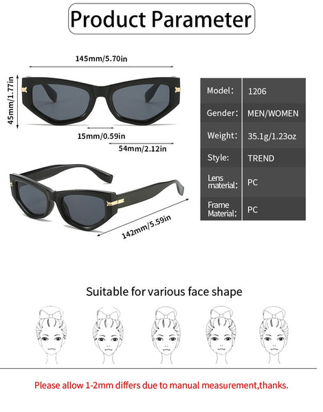 Unisex Vintage Cat Eye Fashion Irregular Gradient Eyewear Shades Luxury SunGlassses  -  GeraldBlack.com