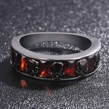 Unisex Vintage Fashion Austrian Gothic Silver CZ Crystal Skull Rings - SolaceConnect.com