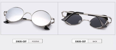 Unisex Vintage Steampunk Metal Carving Round Mirror Designer Sunglasses  -  GeraldBlack.com