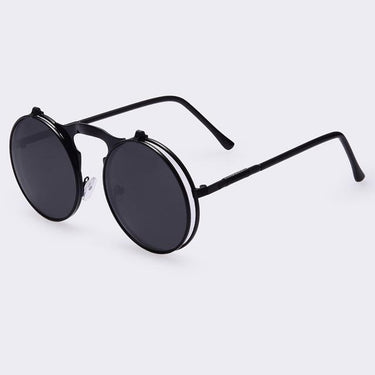 Unisex Vintage Steampunk Sunglasses with Round Designer Metal Frame - SolaceConnect.com