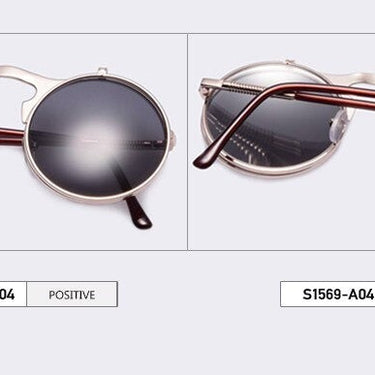 Unisex Vintage Steampunk Sunglasses with Round Designer Metal Frame  -  GeraldBlack.com