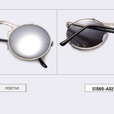 Unisex Vintage Steampunk Sunglasses with Round Designer Metal Frame  -  GeraldBlack.com