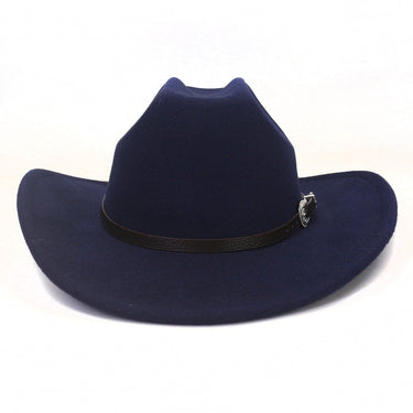 Unisex Vintage Western Cowboy Hat With Belt Winter Autumn Roll Up Brim Cowgirl Jazz Church Cap Sombrero Hombre  -  GeraldBlack.com