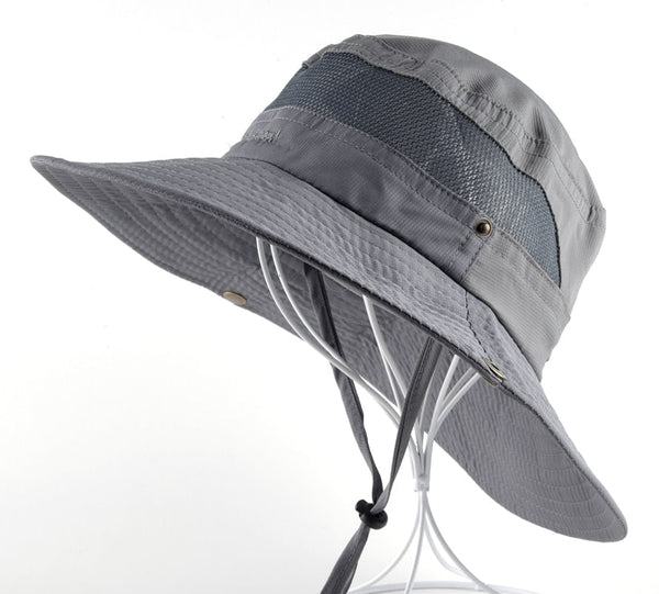 Unisex Wide Brim UV Protection Flap Breathable Mesh Fishing Sun Cap  -  GeraldBlack.com