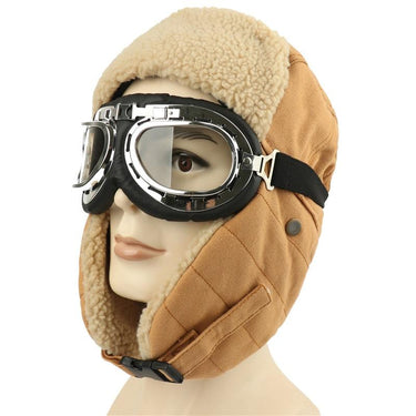 Unisex Winter Bomber Pilot Ear-Flap Russian Ushanka Hats with Goggles  -  GeraldBlack.com