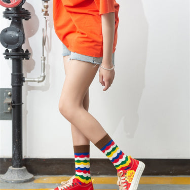 Unisex Winter Fashion Rainbow Print Colorful Funny Art Dress Socks  -  GeraldBlack.com