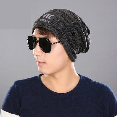 Unisex Winter Stripes Letter Pattern Gora Color Knitted Beanie Caps Hats  -  GeraldBlack.com