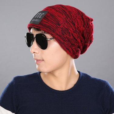 Unisex Winter Stripes Letter Pattern Gora Color Knitted Beanie Caps Hats - SolaceConnect.com
