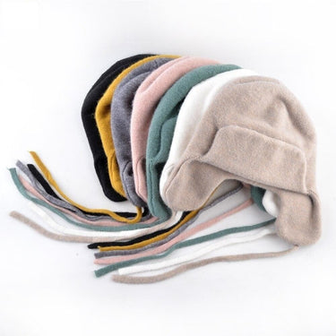 Unisex Woolen Winter Knitted Bomber Hats With Earflaps Ushanka  -  GeraldBlack.com