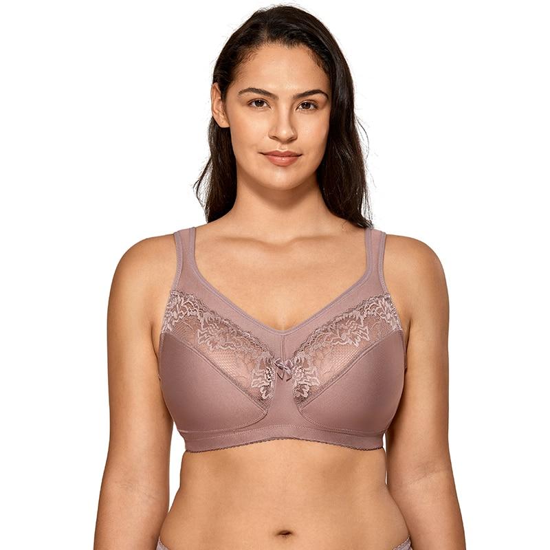Unlined Full-Figure Support Plus Size Wirefree Minimizer Bra in White Color - SolaceConnect.com