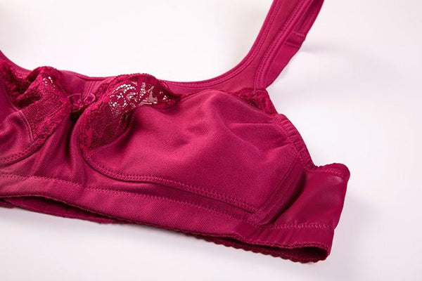 Unlined Plus Size Wirefree Minimizer Support Bra in Rose Smoked Color - SolaceConnect.com