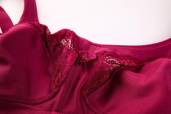Unlined Plus Size Wirefree Minimizer Support Bra in Rose Smoked Color - SolaceConnect.com