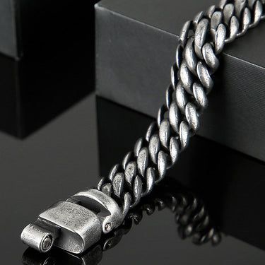 Vintage Bracelet Men 11MM Ancient Black Stainless Steel On Hand Chain Bands Bracelets Jewellery  -  GeraldBlack.com