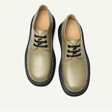 Vintage British Style Leather Big Toe Thick Platform Oxford Dress Shoes for Men  -  GeraldBlack.com