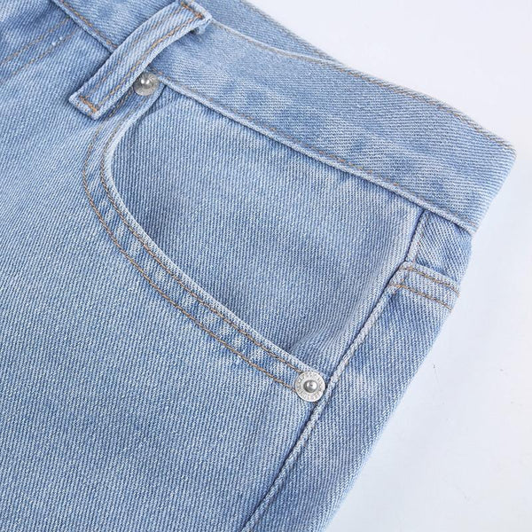 Vintage Casual Fashion Women's Ripped Blue Denim Jeans High Waist Flare Pants - SolaceConnect.com