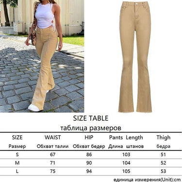 Vintage Casual Fashion Women's Solid High Waisted Denim Jeans Flare Pants - SolaceConnect.com